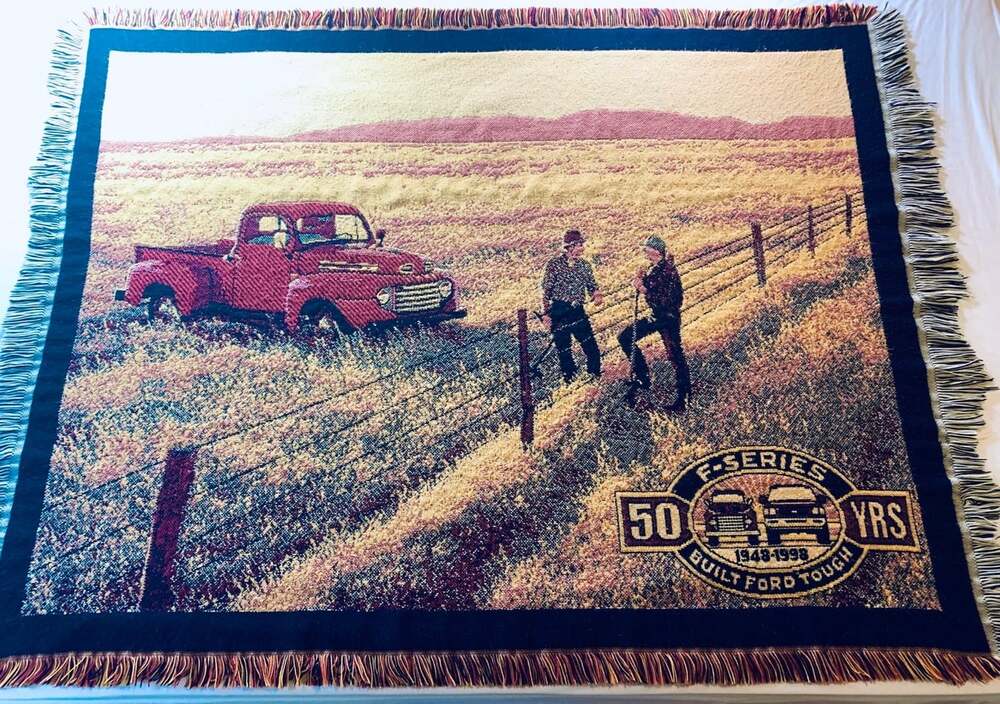 Ford 50th Anniversary Tapestry Throw Blanket